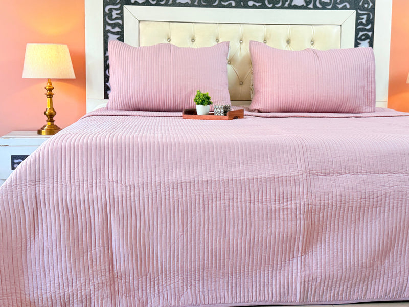 Lilac Love Solid Color Quilted Bedcover