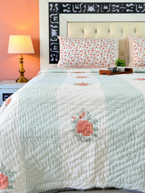 Floral Muse Double Hand Blocked Quilt