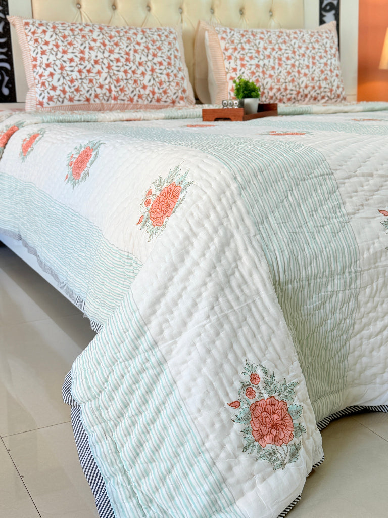 Floral Muse Double Hand Blocked Quilt