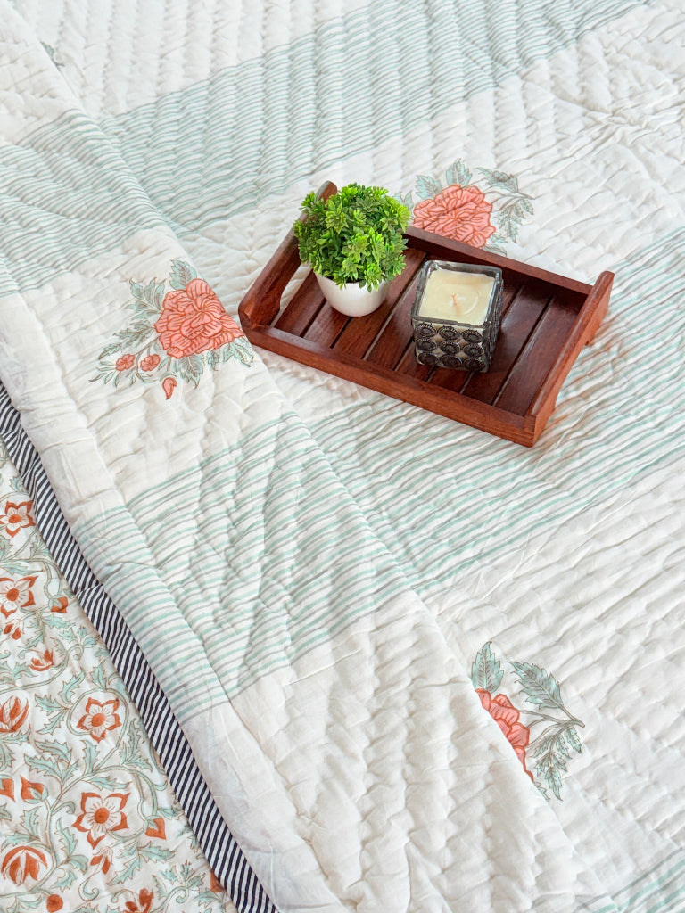 Floral Muse Double Hand Blocked Quilt