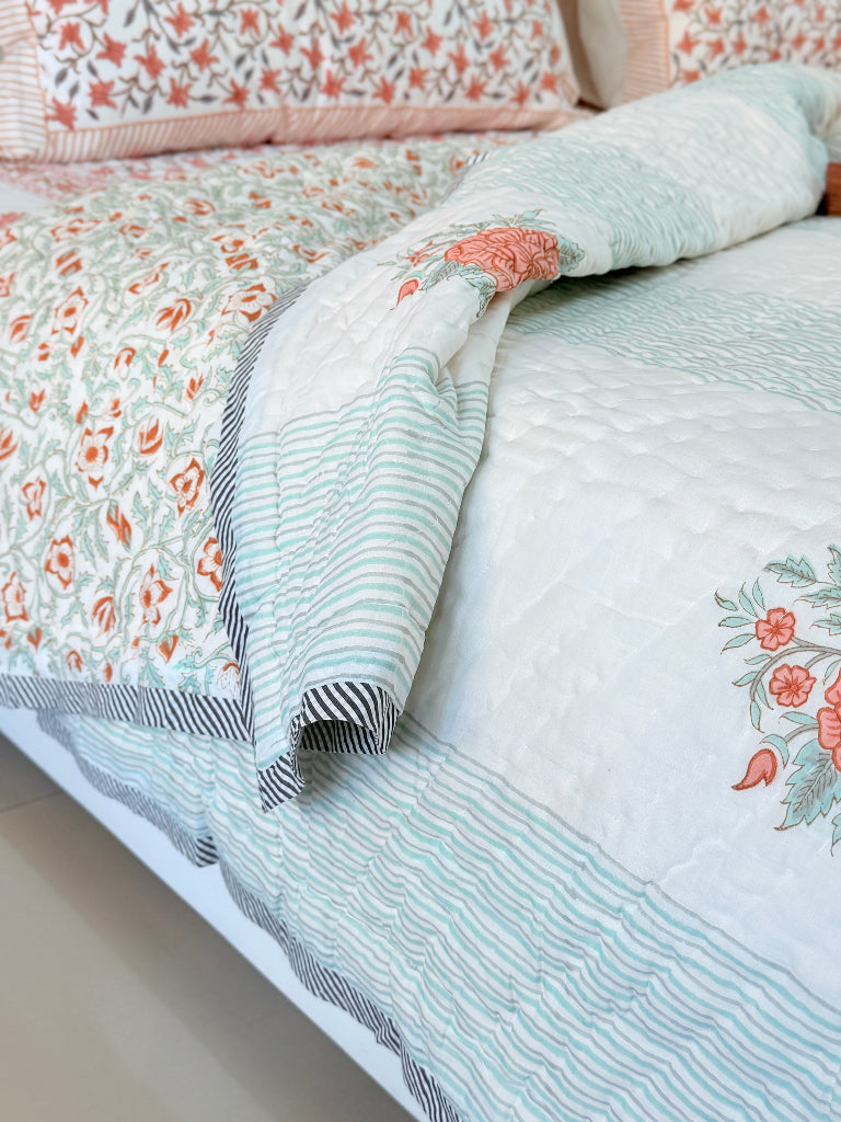 Floral Muse Double Hand Blocked Quilt