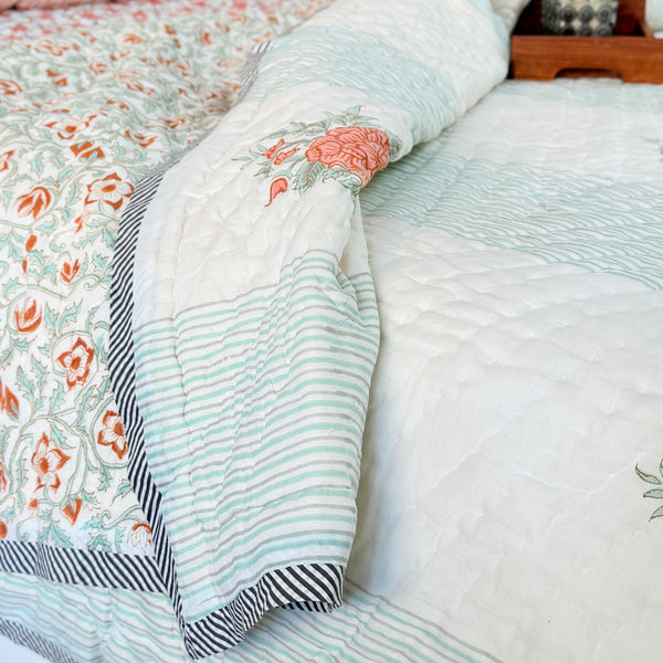 Floral Muse Double Hand Blocked Quilt