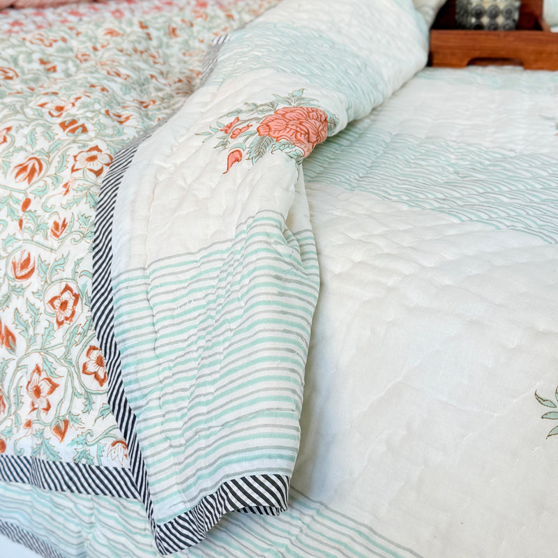 Floral Muse Double Hand Blocked Quilt