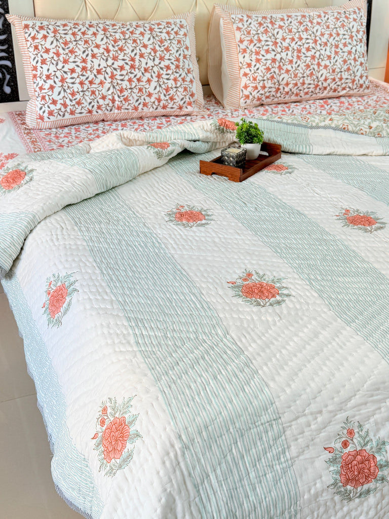 Floral Muse Double Hand Blocked Quilt