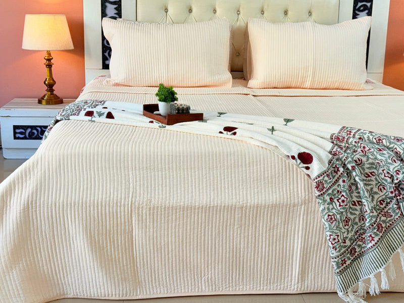 Solid Colors Quilted Bedcover