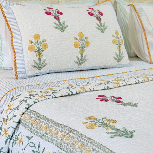 Bahaar-e-Jannat Hand Blocked Quilted Bedcover