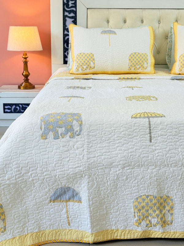 The Royal Affair - Hand Blocked Quilted Bedcover