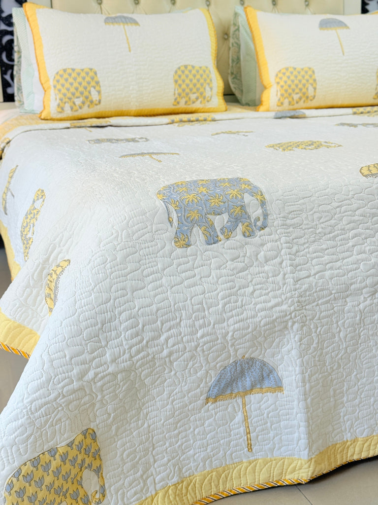 The Royal Affair - Hand Blocked Quilted Bedcover
