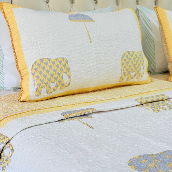 The Royal Affair - Hand Blocked Quilted Bedcover