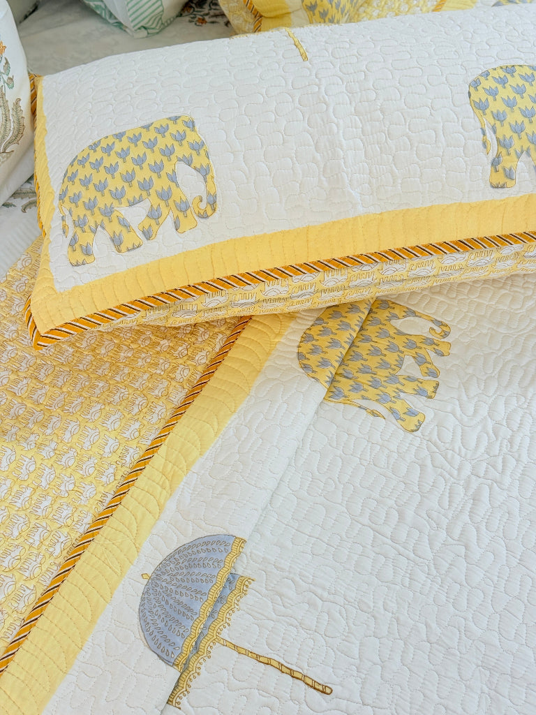 The Royal Affair - Hand Blocked Quilted Bedcover
