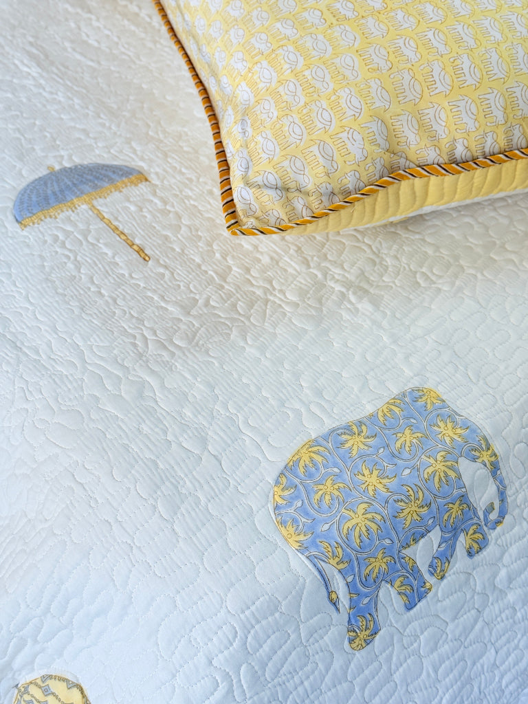 The Royal Affair - Hand Blocked Quilted Bedcover
