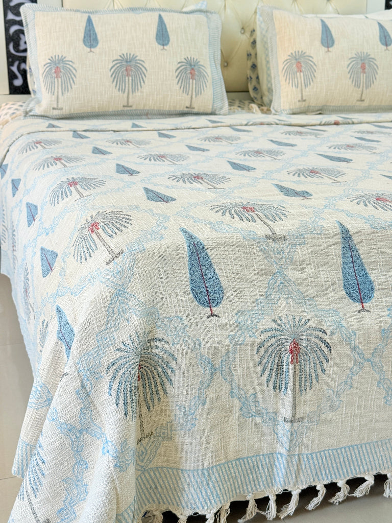Palm Springs Hand Blocked South Cotton Weave Bedcover