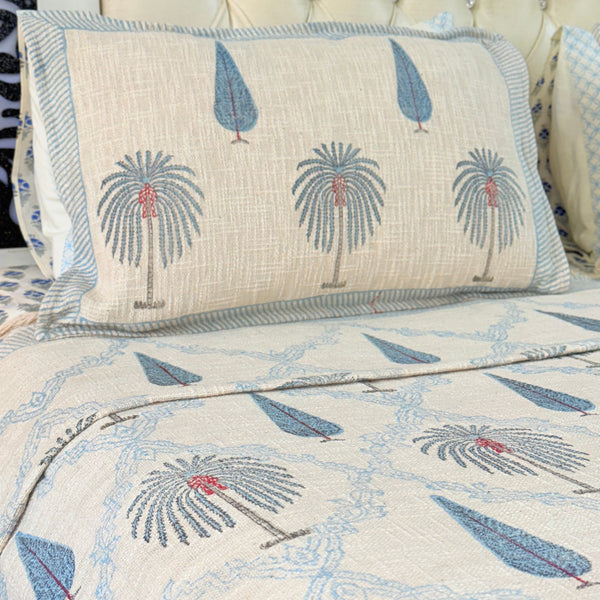 Palm Springs Hand Blocked South Cotton Weave Bedcover