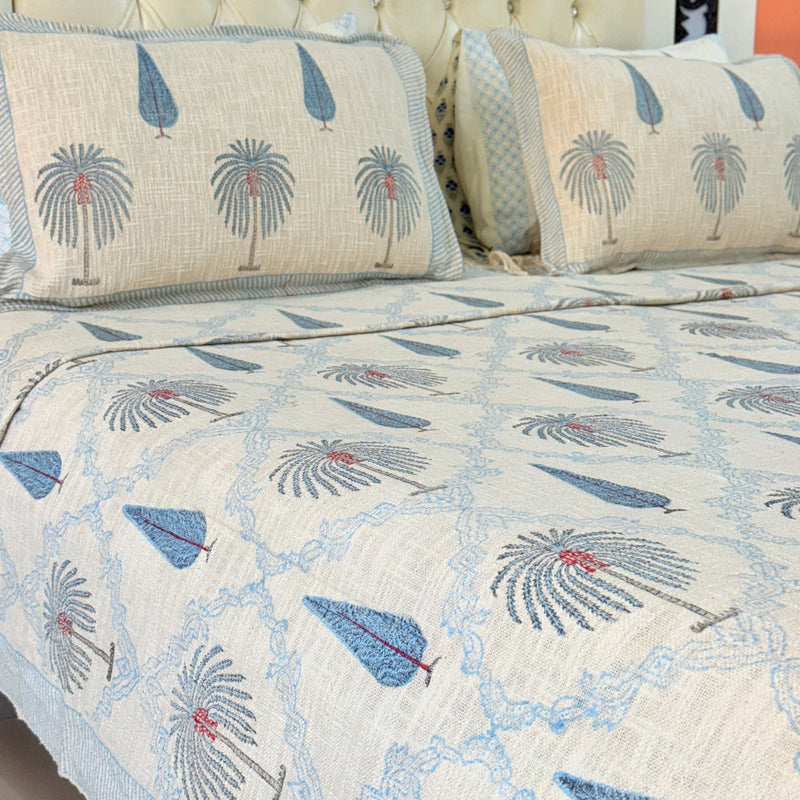 Palm Springs Hand Blocked South Cotton Weave Bedcover