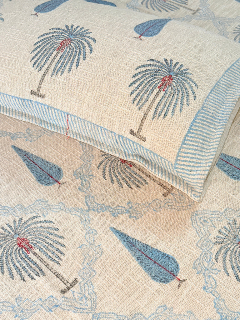Palm Springs Hand Blocked South Cotton Weave Bedcover