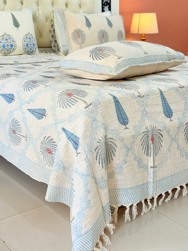 Palm Springs Hand Blocked South Cotton Weave Bedcover