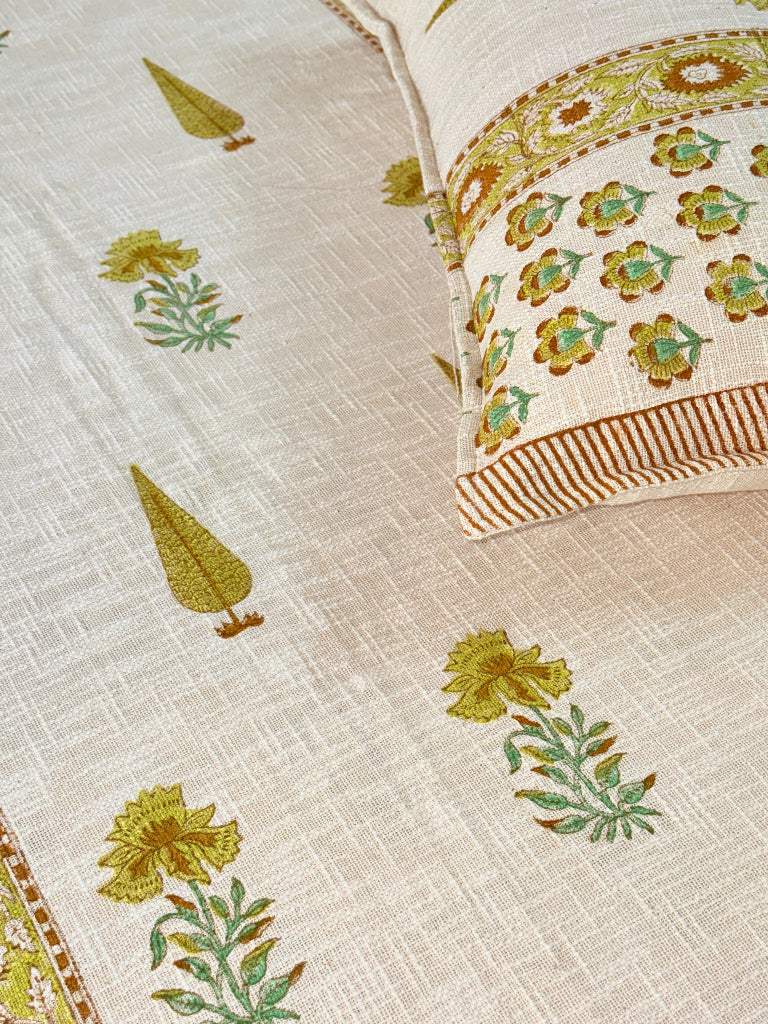 Handcrafted Hues Hand Blocked South Cotton Weave Bedcover