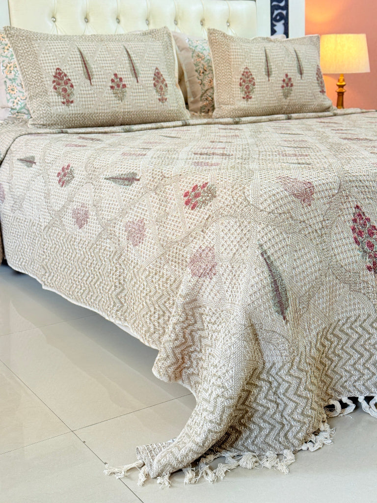 Crafted Calm Hand Blocked South Cotton Weave Bedcover