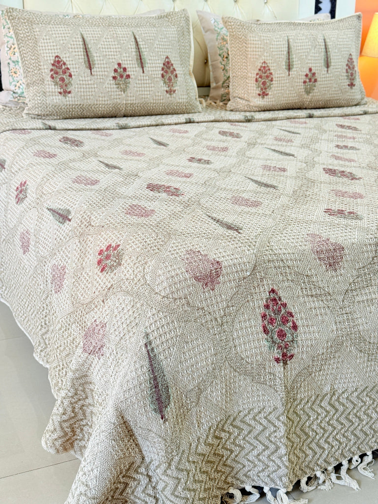 Crafted Calm Hand Blocked South Cotton Weave Bedcover