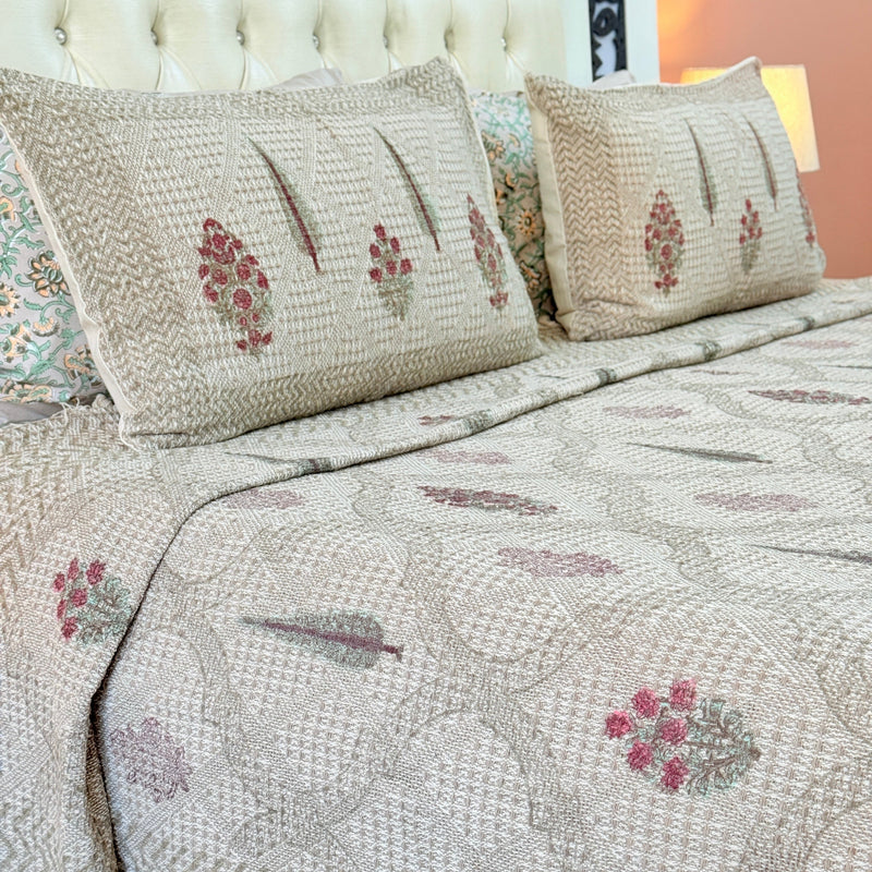 Crafted Calm Hand Blocked South Cotton Weave Bedcover