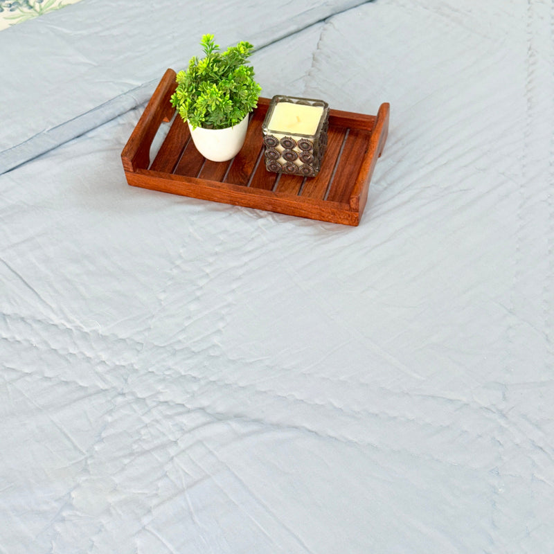Powder Blue Double Handcrafted Quilt