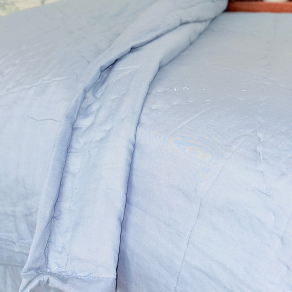 Powder Blue Double Handcrafted Quilt