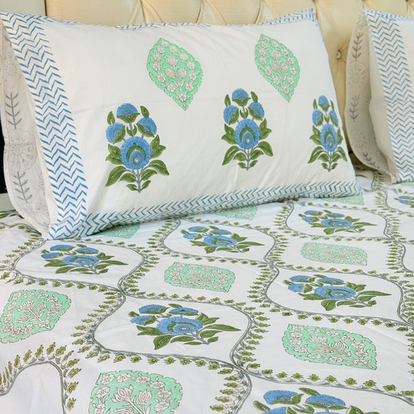 Flora Sutra Hand Blocked Sheet