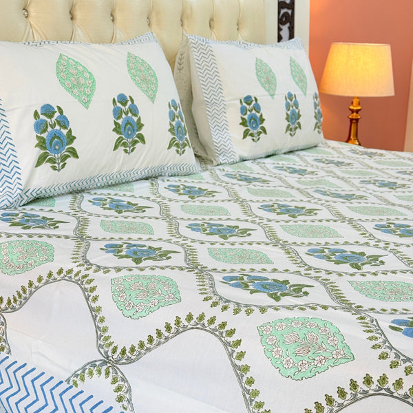 Flora Sutra Hand Blocked Sheet