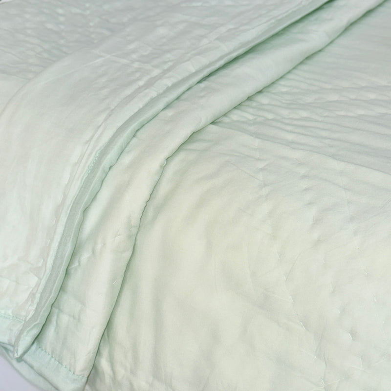 Lime Green Solid Hand Blocked Quilt