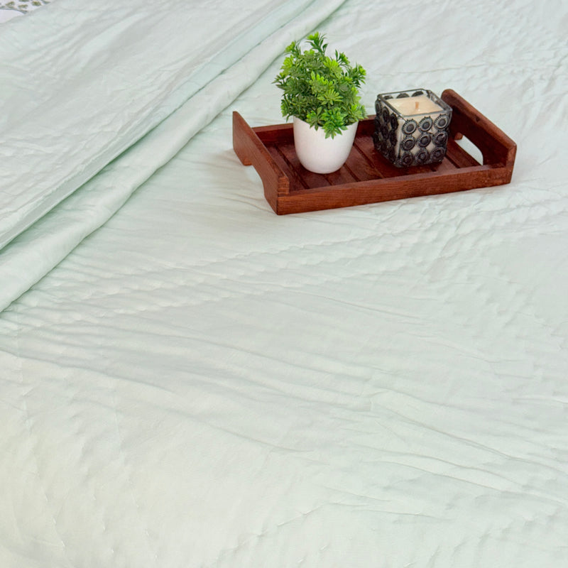 Lime Green Solid Hand Blocked Quilt