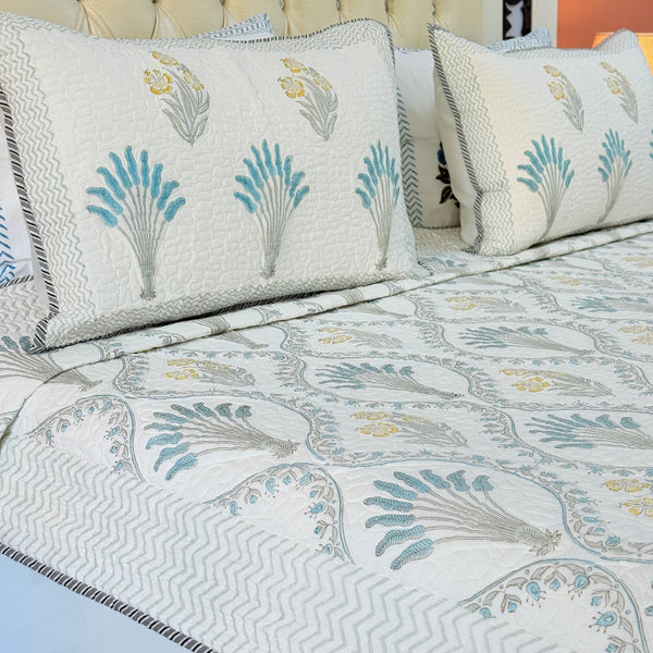 Featherlight Charm Hand Blocked Quilted Bedcover