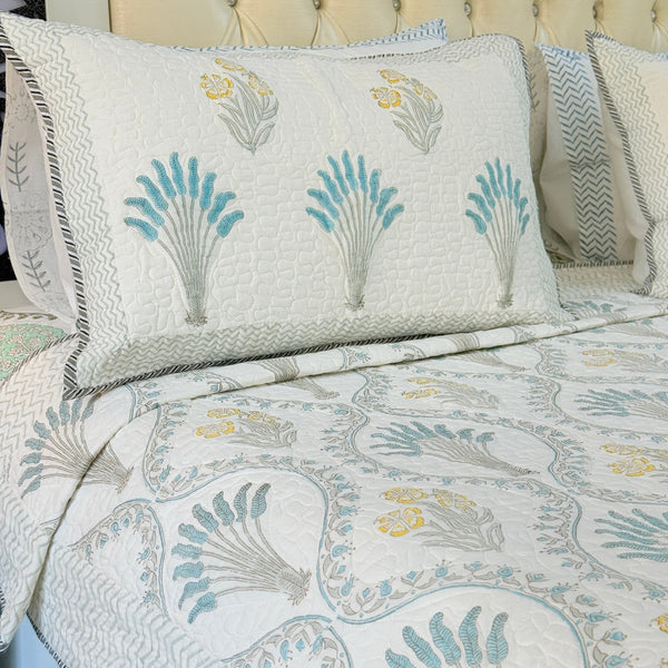 Featherlight Charm Hand Blocked Quilted Bedcover