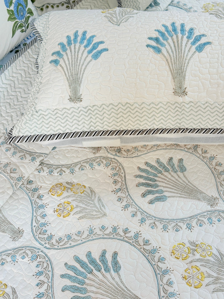 Featherlight Charm Hand Blocked Quilted Bedcover