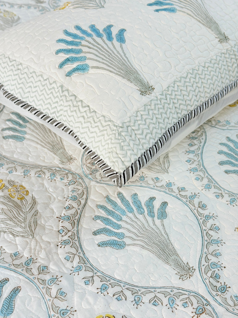 Featherlight Charm Hand Blocked Quilted Bedcover