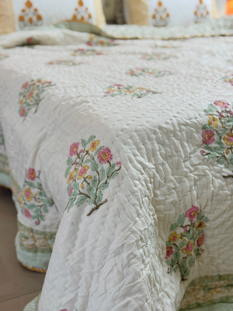Stamped Serenity Double Hand Blocked Quilt