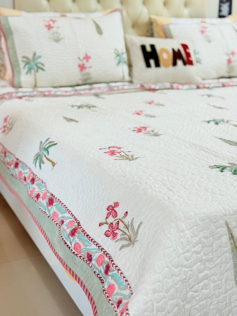 Vanika Hand Blocked Quilted Bedcover