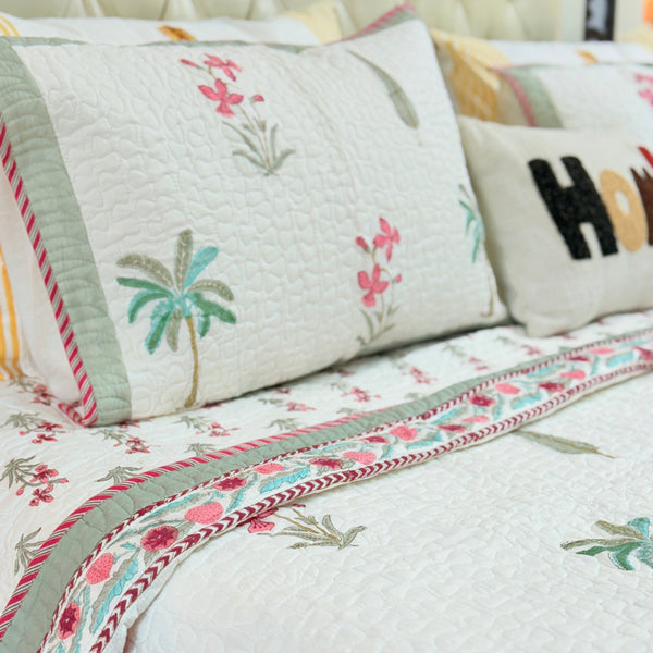 Vanika Hand Blocked Quilted Bedcover