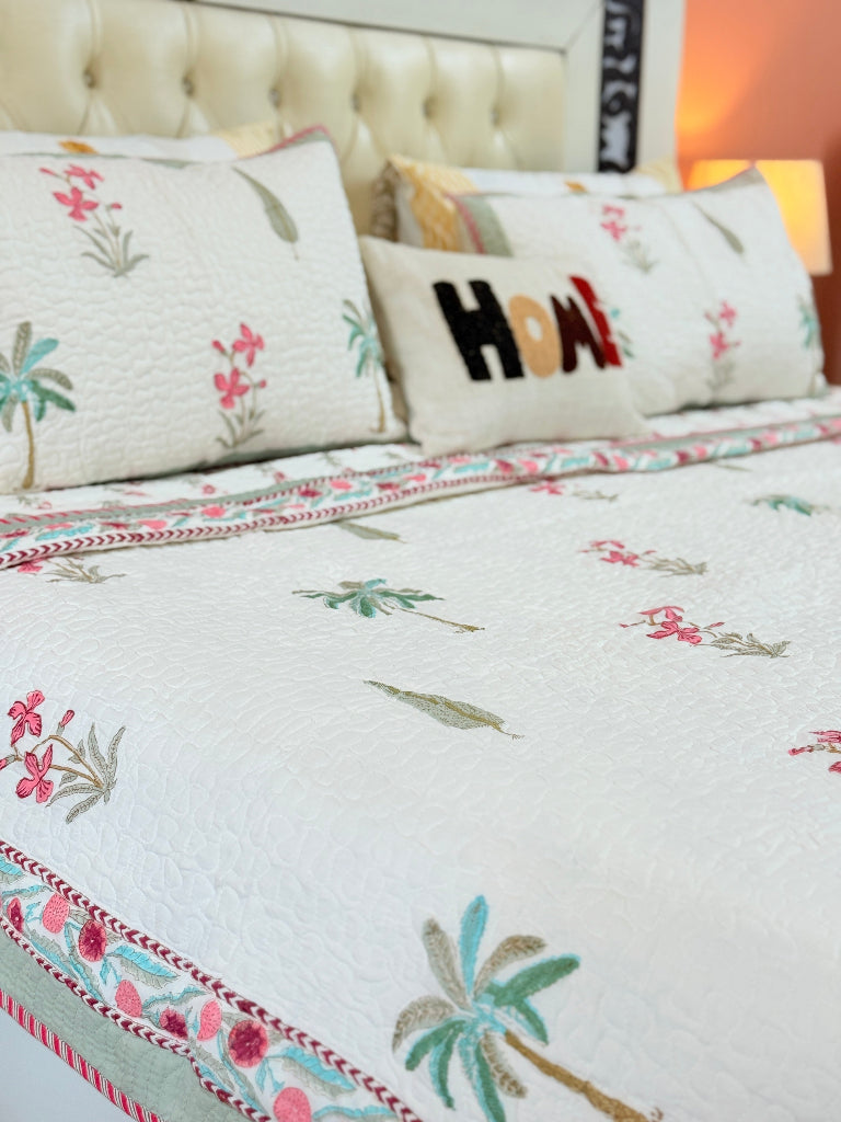 Vanika Hand Blocked Quilted Bedcover
