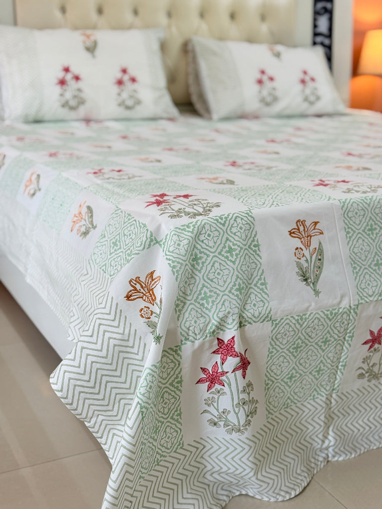 Floral Maze Hand Blocked Sheet