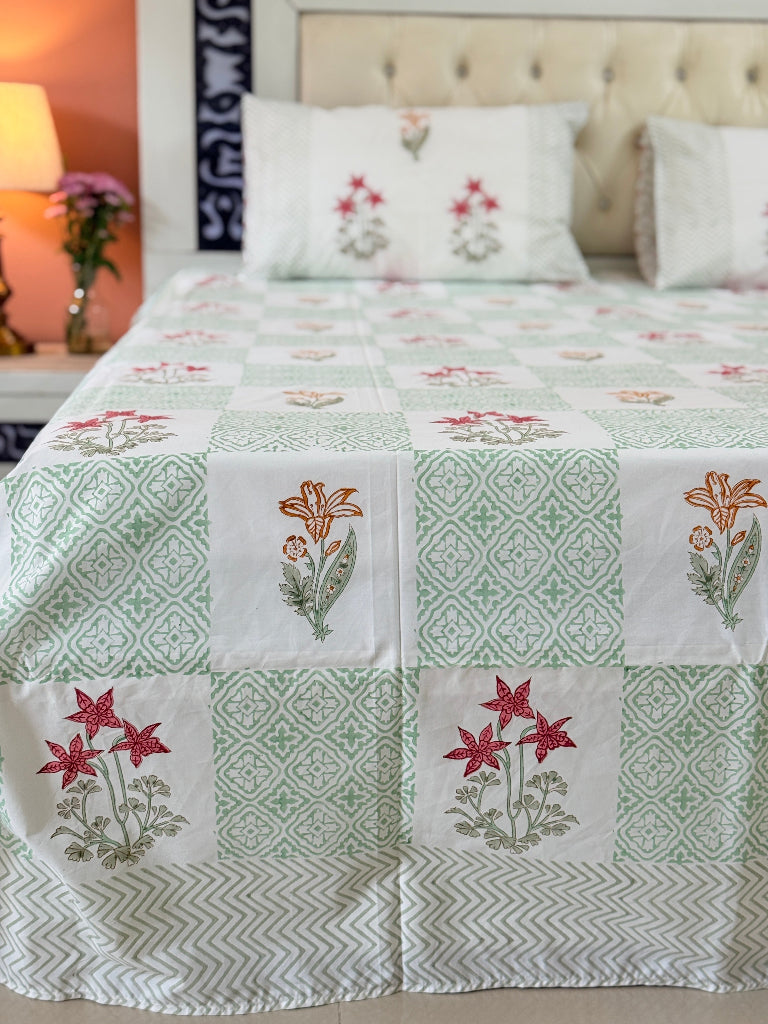 Floral Maze Hand Blocked Sheet