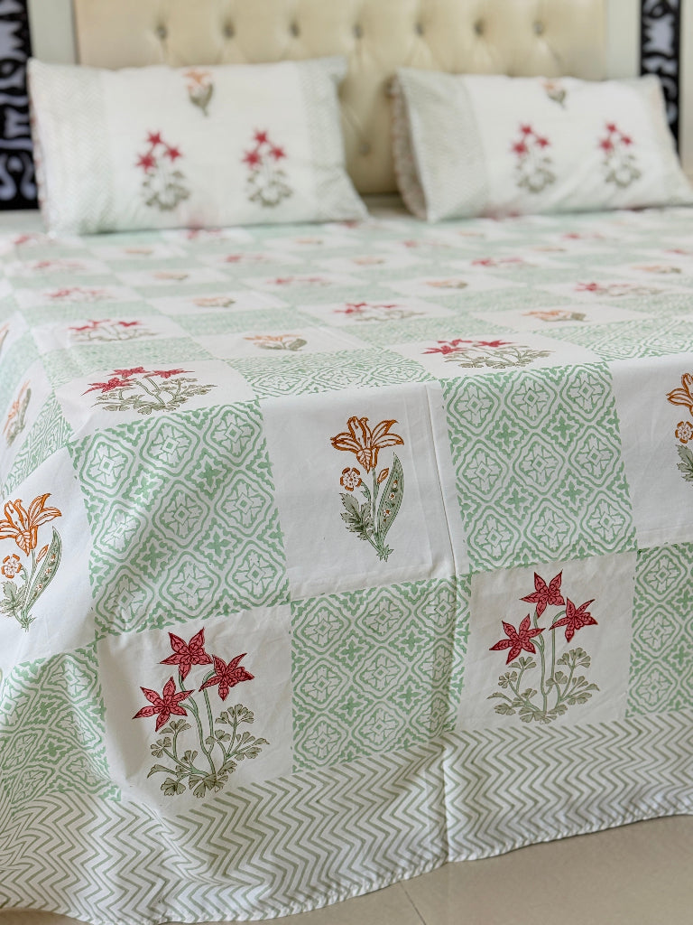 Floral Maze Hand Blocked Sheet