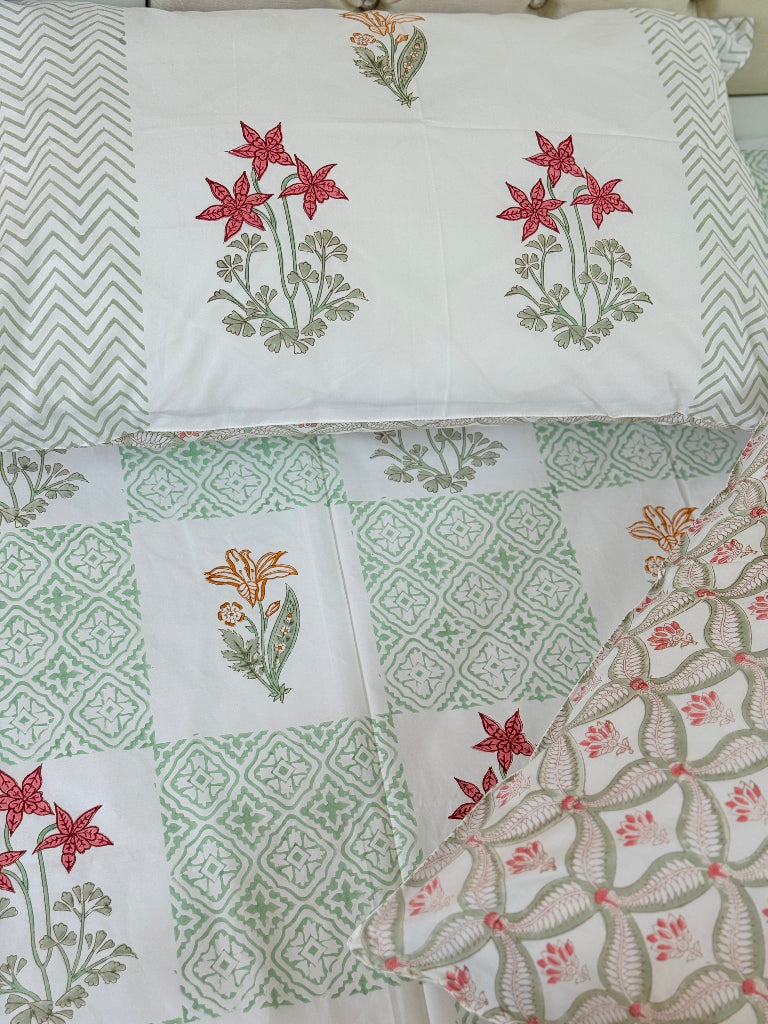 Floral Maze Hand Blocked Sheet