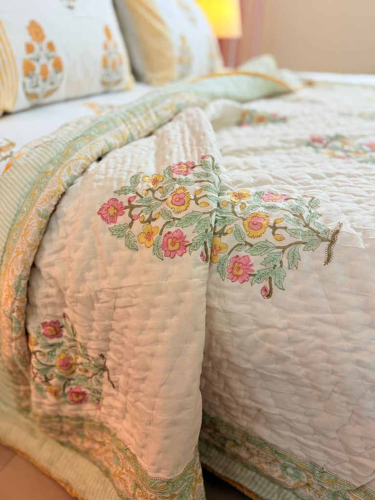 Stamped Serenity Double Hand Blocked Quilt