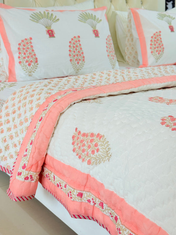 Perfect Peach Single Hand Blocked Quilt