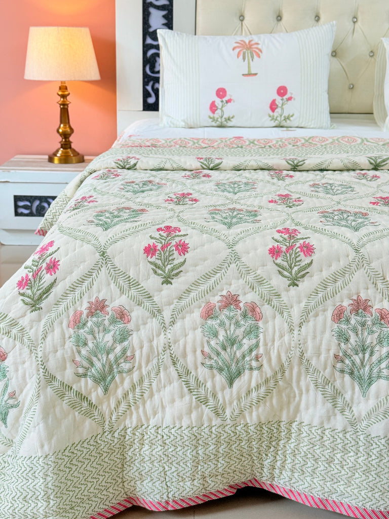 Blossom Trail Double Hand Blocked Quilt