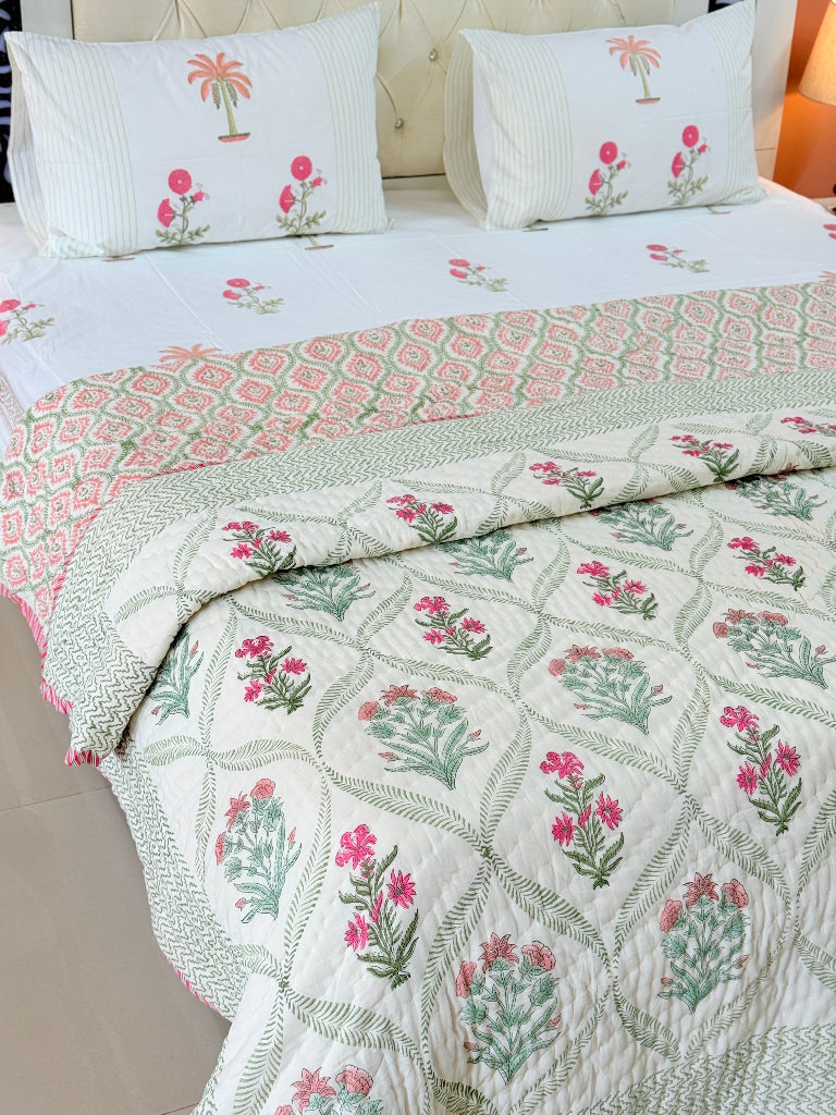 Blossom Trail Double Hand Blocked Quilt