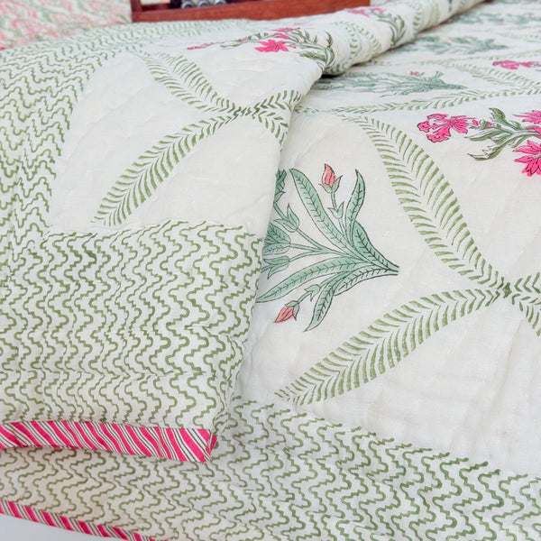 Blossom Trail Double Hand Blocked Quilt