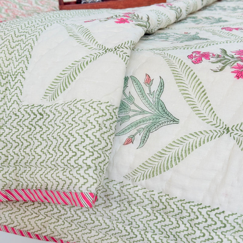 Blossom Trail Double Hand Blocked Quilt