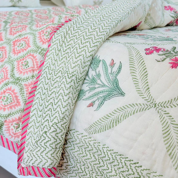 Blossom Trail Double Hand Blocked Quilt