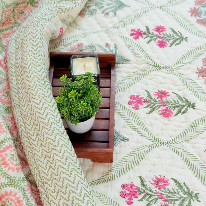 Blossom Trail Double Hand Blocked Quilt